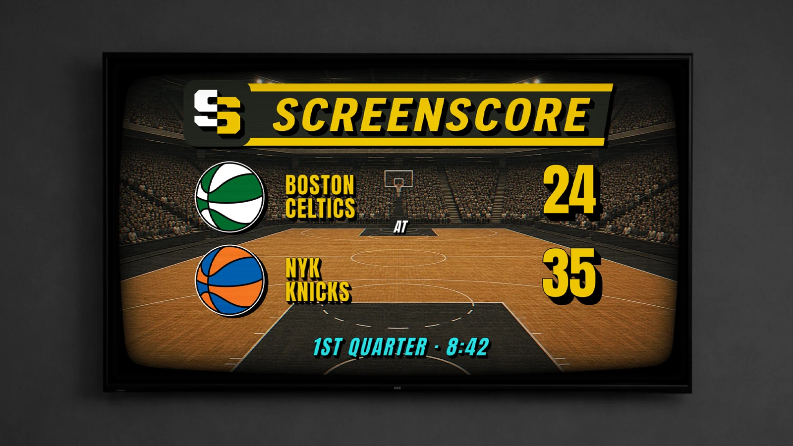 ScreenScore CRT basketball mockup