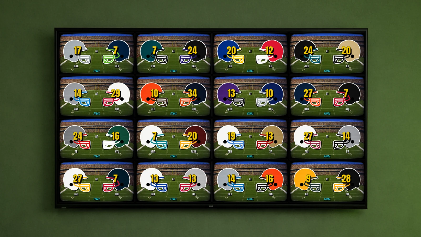 ScreenScore CRT football grid mockup