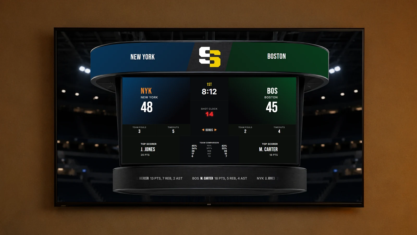 ScreenScore Jumbotron basketball mockup